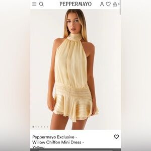 Peppermayo Cream Chiffon Mini Dress
